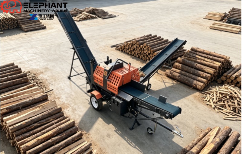 유압식 통나무 분할기, 25톤 통나무 리프트 장착, 헤 - Heavy Equipment Handling 리뷰 및 가격