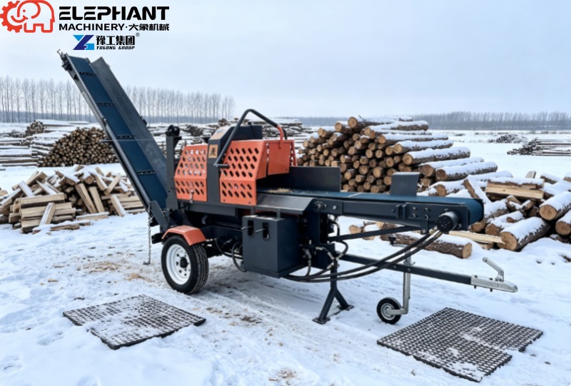 유압식 통나무 분할기, 25톤 통나무 리프트 장착, 헤 - Heavy Equipment Handling 리뷰 및 가격